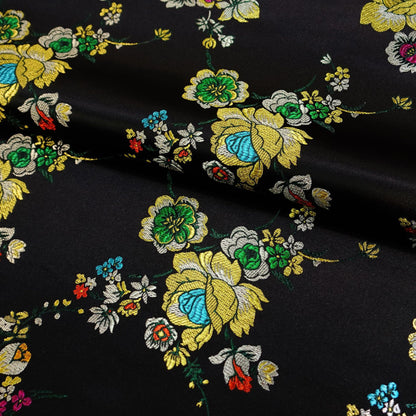 Floral Brocade Fabric: Turquoise Cheongsam Qipao Sewing Material (45"W)