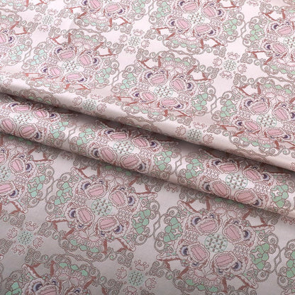 59" Pink Lion Brocade Fabric: Zen Flower, Emperor Tibetan Style