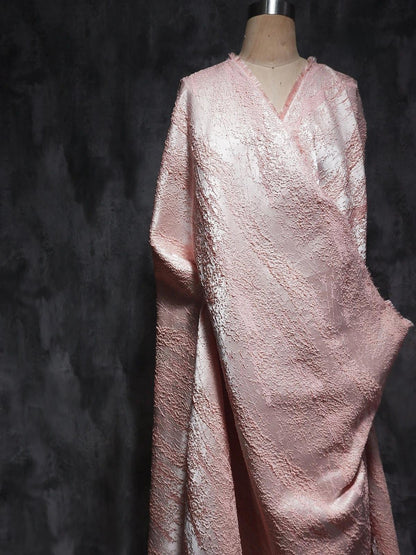 Textured Upholstery Fabric: 3D Grain, Silver Thread, Wrinkled Silk