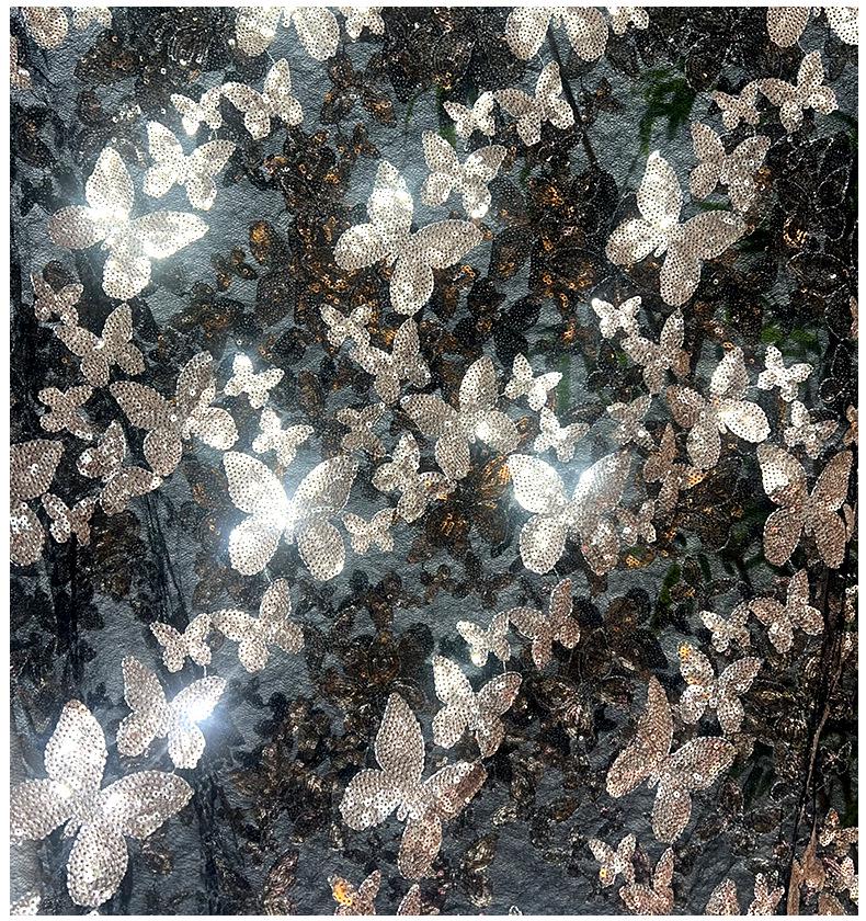 49"W New Embroidered Butterfly Sequin Fabric ��� Sparkly DIY Dress & Craft Ma