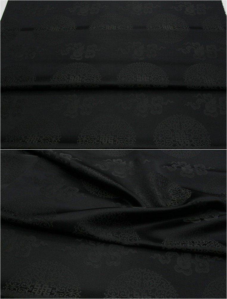 Chinese Brocade Fabric: Jacquard Silk Rayon Blend, Sewing Material