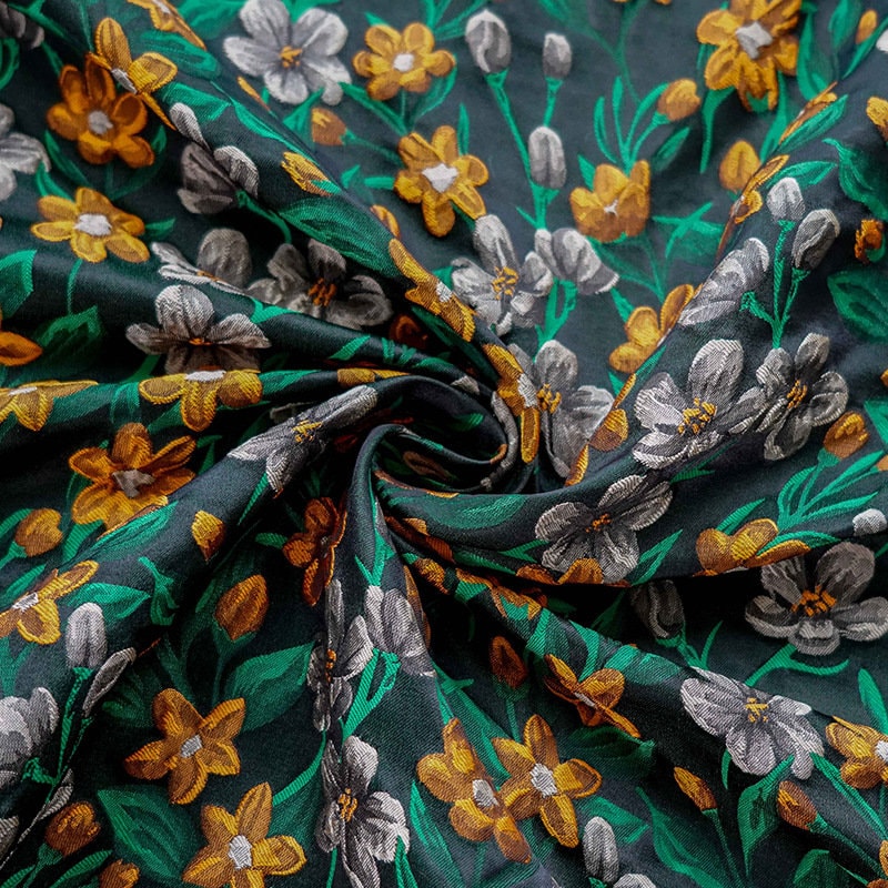 3D Floral Fabric: Yarn-Dyed Rayon Blend, 65" Wide