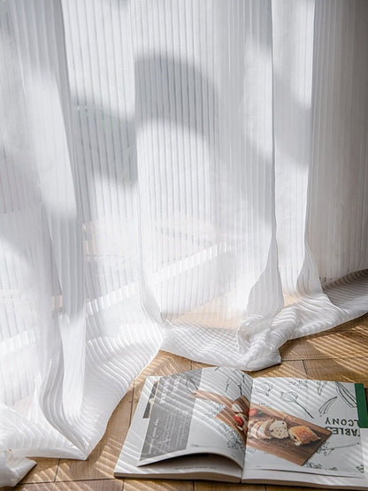 Store vénitien japonais 110 po H - Tissu : Rideau en polyester blanc transparent