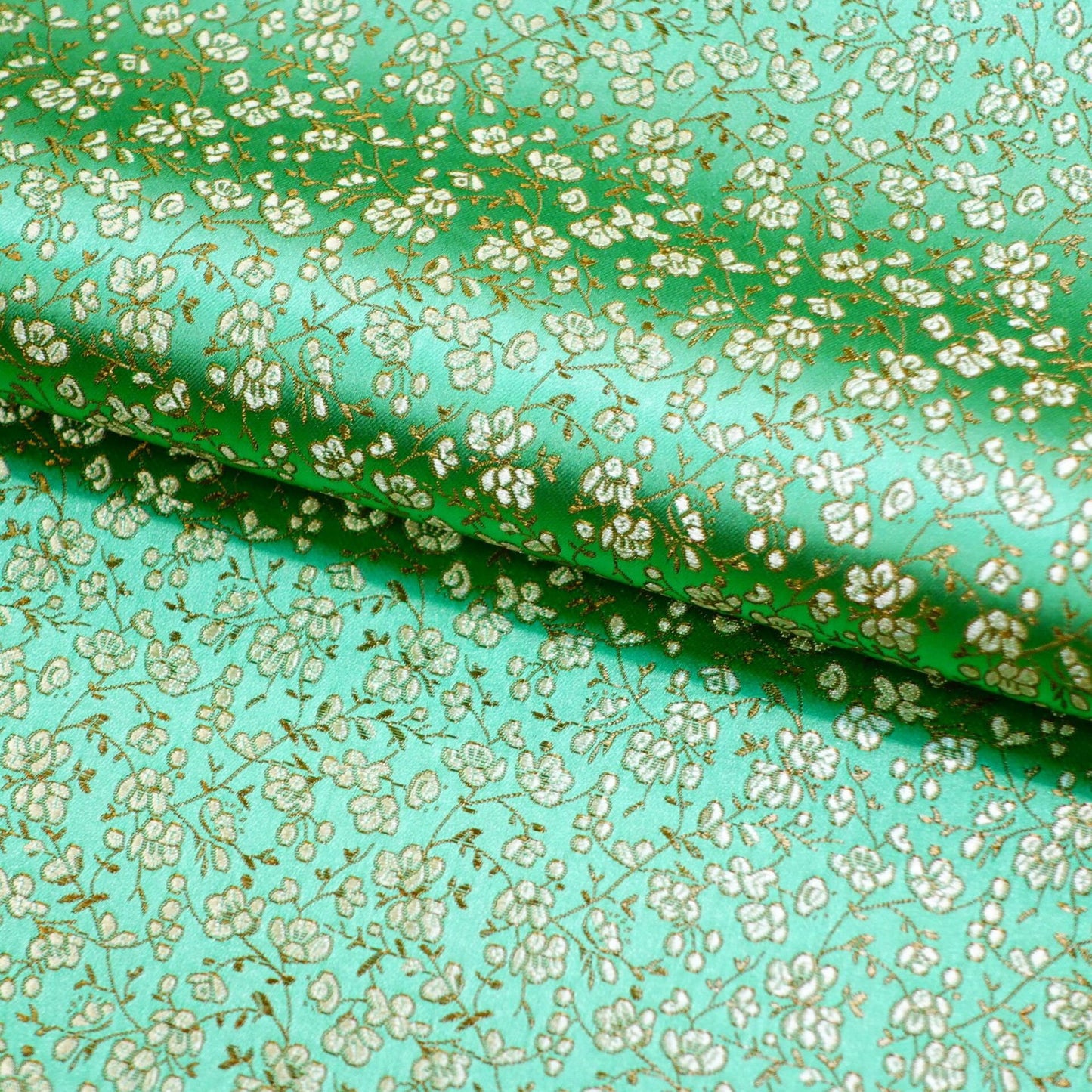 Floral Silk Brocade Fabric: 45"W Upholstery, Costume, Decor - By The Meter