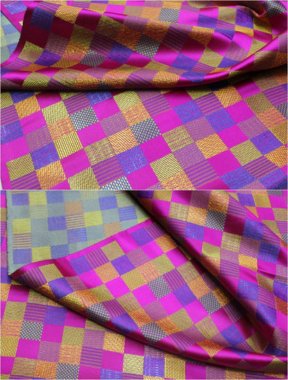 Fuchsia Brocade Fabric: Silk Rayon Jacquard, Cheongsam Qipao Material (35"W)