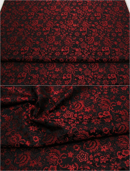 Floral Brocade Fabric: Silk Rayon Blend, Cheongsam Qipao Material (29.5" Wide)