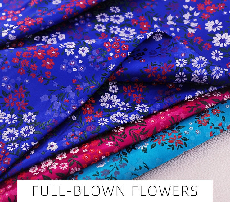 Floral Brocade Fabric: 45"W Silk Rayon Blend