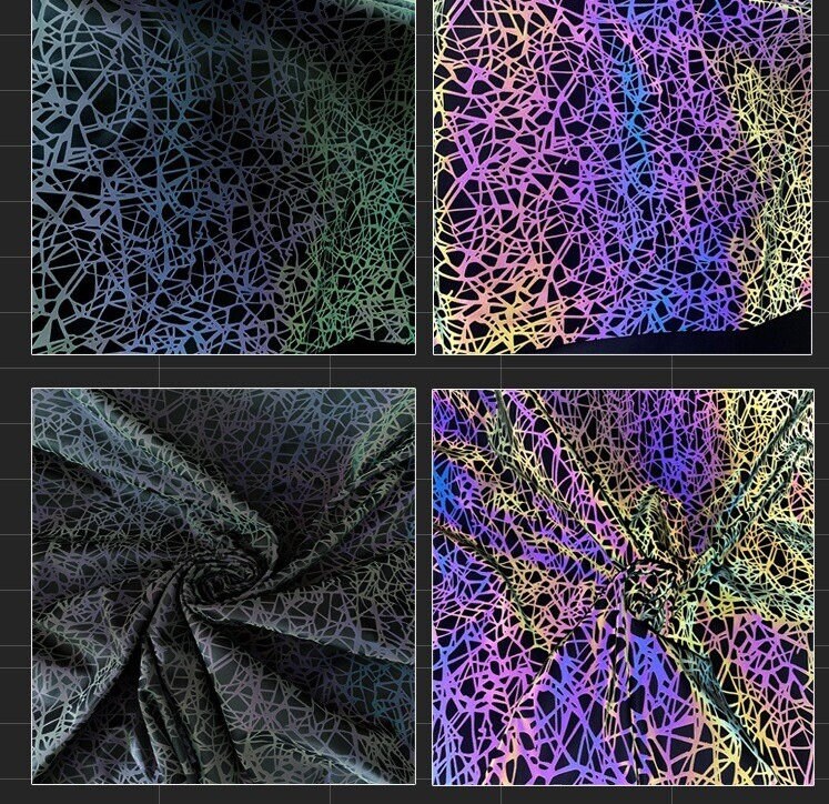 Reflective Checkered Fabric: Laser Color-Changing Polyester, DIY Sewing