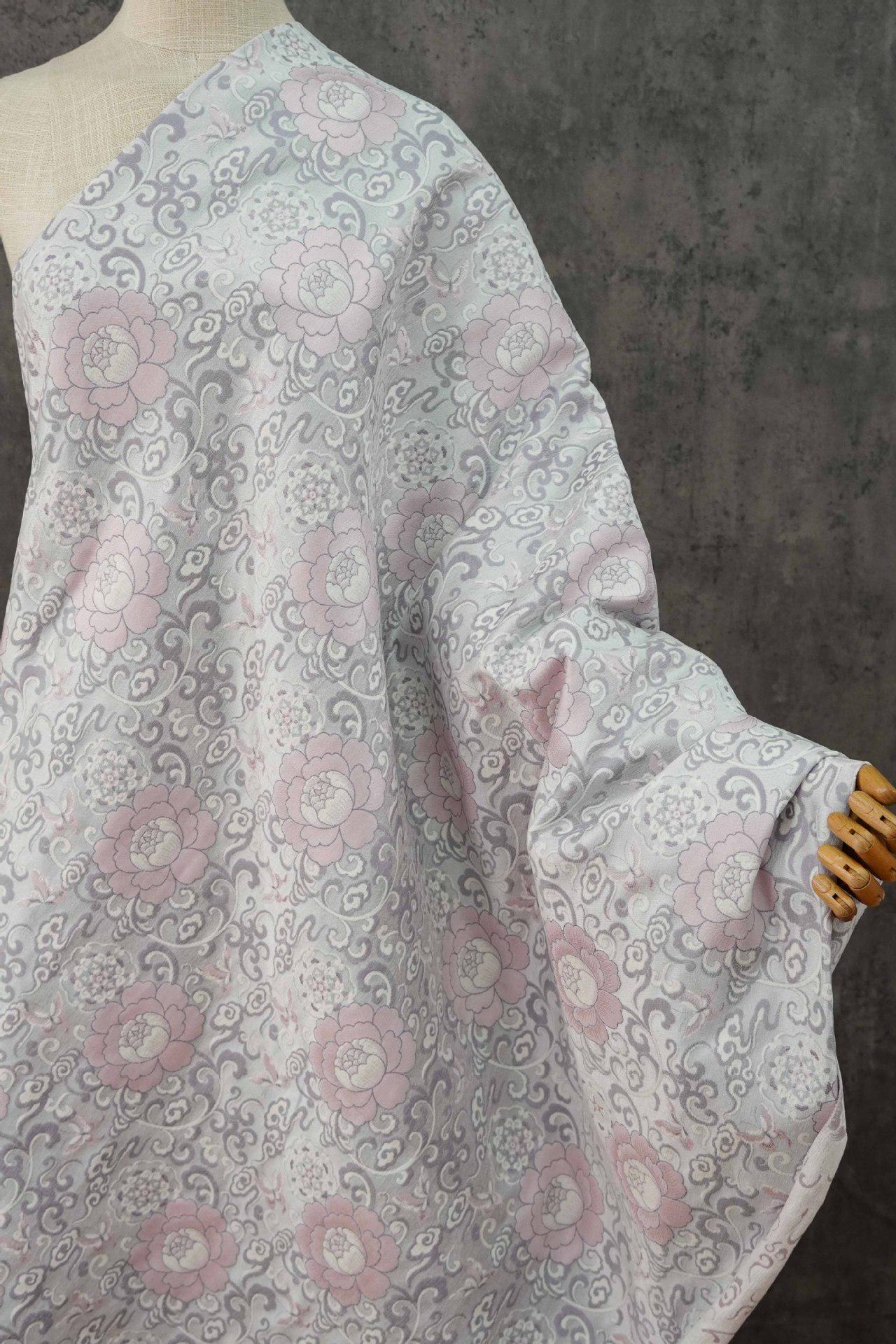 Jacquard Lotus & Butterfly Fabric: Autumn/Winter Vest Material, 59" Wide