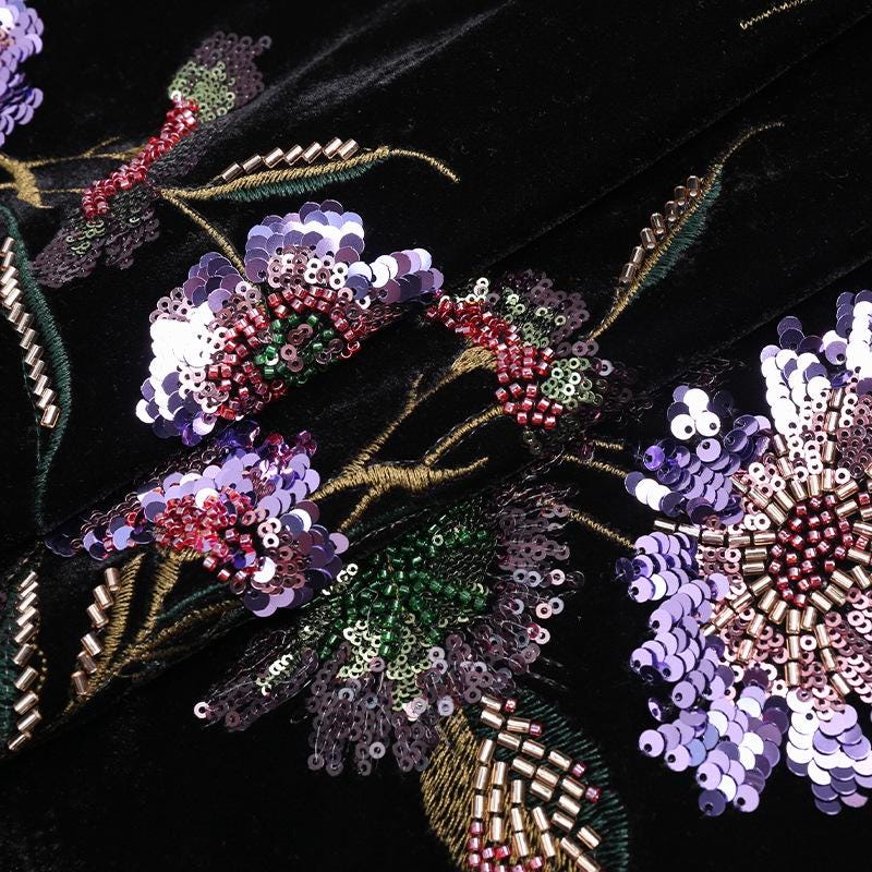 3D Floral Beaded Silk Jacquard Fabric: Wedding Dress, Evening Wear