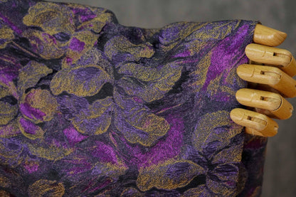 Floral Jacquard Fabric | Purple Abstract Woven Upholstery, 63"W