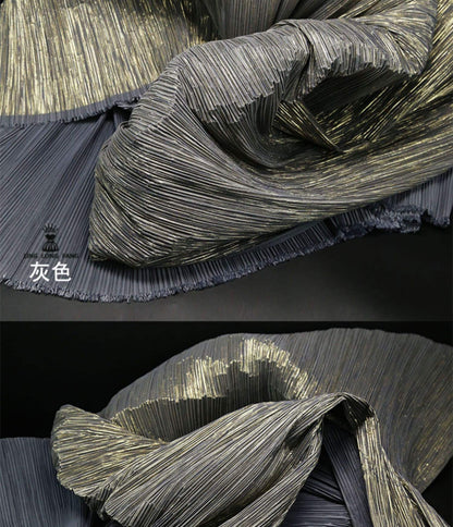 Pleated Crepe Fabric: 59"W Shiny Polyester for DIY Decor & Costume