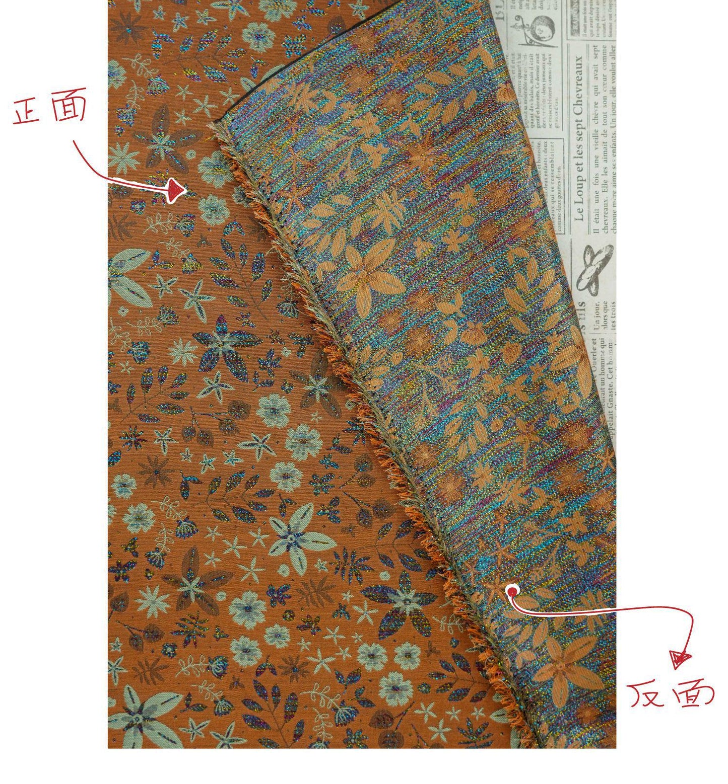 Countryside Leaf & Mini Flower Woven Fabric ��� Ideal for Crafts and Decorati" Wide