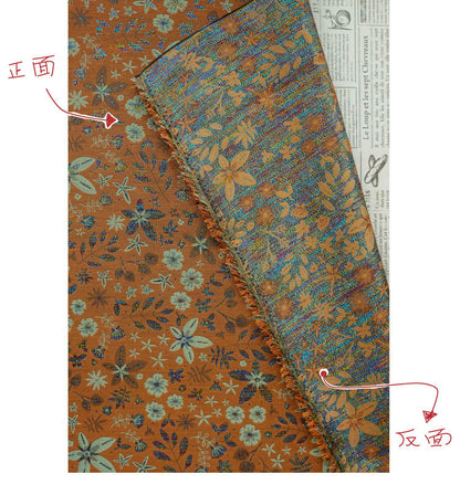 Countryside Leaf & Mini Flower Woven Fabric ��� Ideal for Crafts and Decorati" Wide