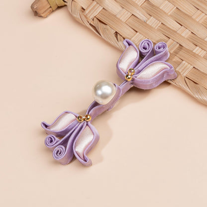Handmade Chinese Knot Frog Buttons: Pearl Bead Cheongsam Closure