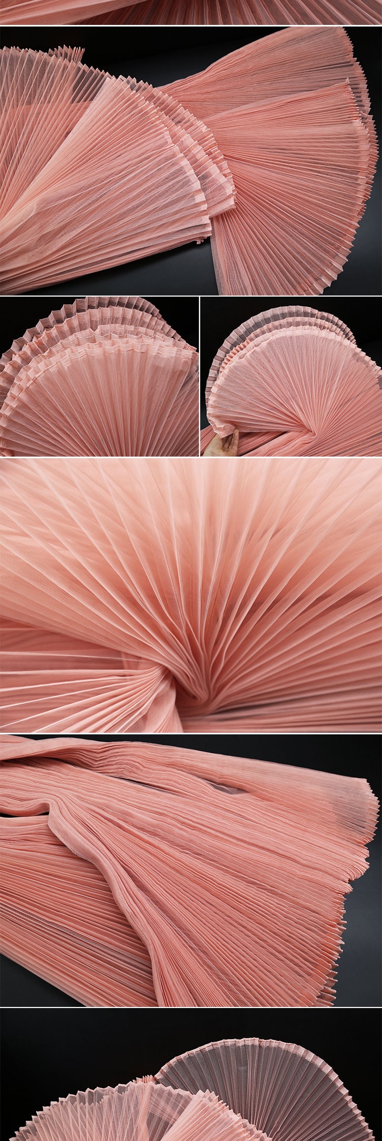 Pleated Organza Fabric: 63" Wide Stiff Texture Designer Material