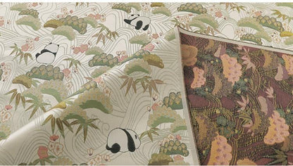 Panda Brocade Satin Fabric: 55" Wide Chinese Style Sewing