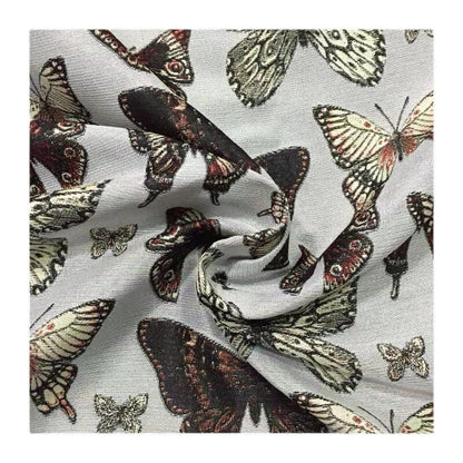 Butterfly Jacquard Fabric: 3D Texture Gold Thread Polyester, 65" Wide