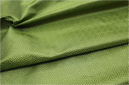 Chinese Brocade Fabric: Small Fret Pattern Silk Rayon Blend