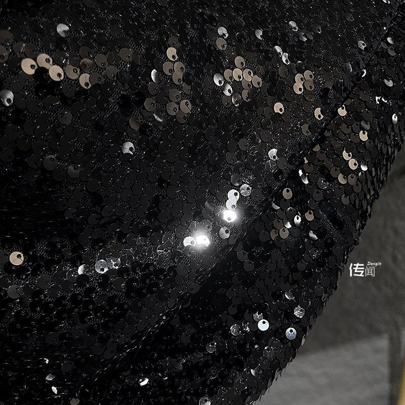 Fish Scale Sequins Mesh Fabric, DIY Prom Dress Sewing