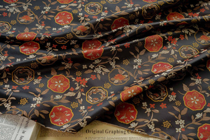 Floral Brocade Fabric: 63"W Rayon Damask for Sewing & Upholstery