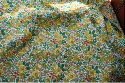Tissu jacquard à motifs floraux : tissu d'ameublement rétro 3D, tissu pour la confection de robes de bal