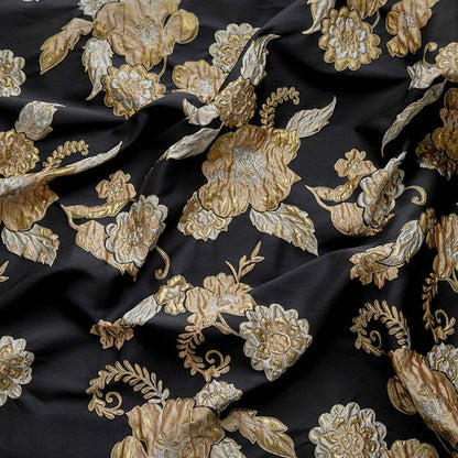 Retro Palace Brocade Fabric: 3D Jacquard Floral Upholstery, Costume Fabric