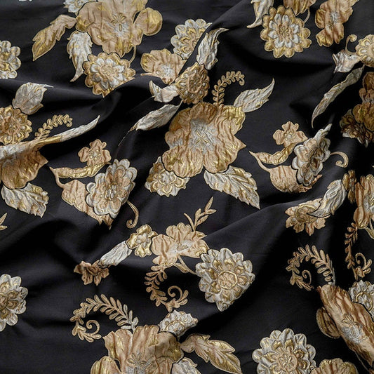 Tissu brocart rétro Palace : jacquard floral 3D pour ameublement et costumes