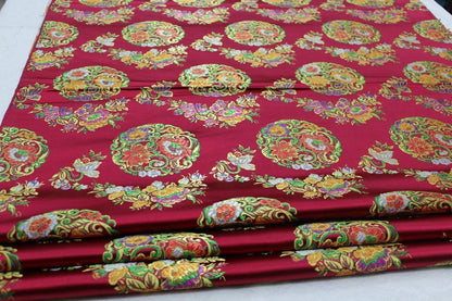 Floral Brocade Chinese Satin Fabric: 29" Wide (By The Meter)