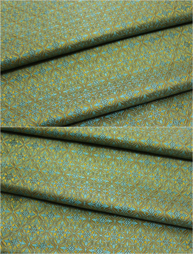 Floral Brocade Fabric: Chinese Style Silk Rayon Blend (29.5" Wide)
