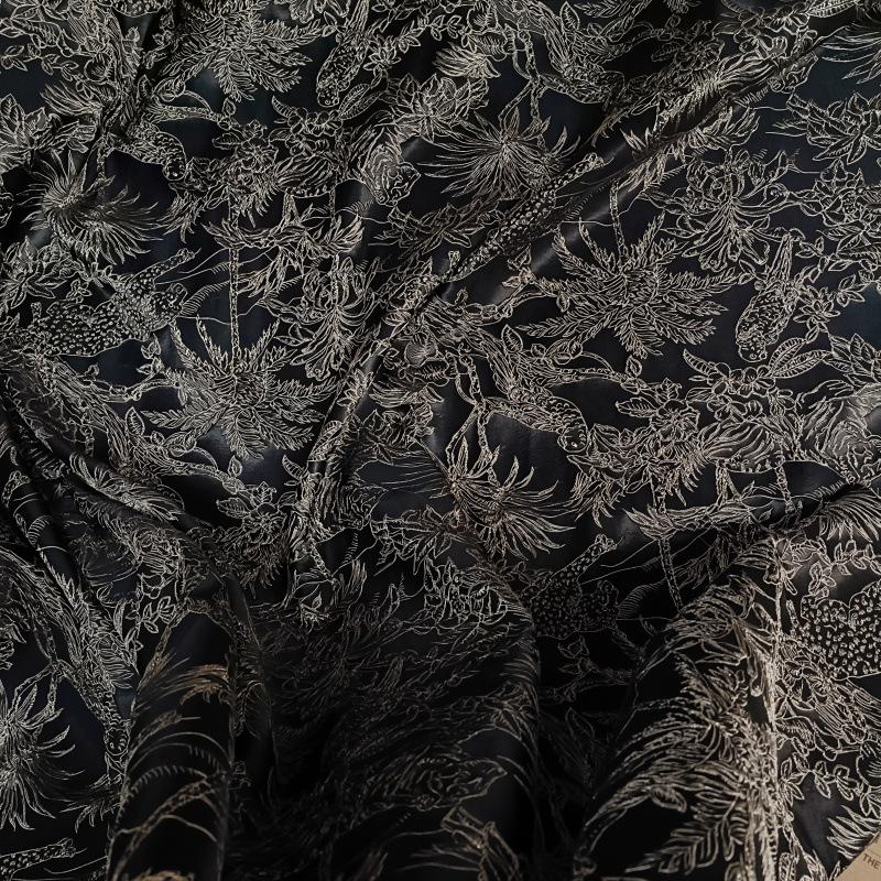 Metallic Jacquard Fabric: 3D Texture Foil, 55" Wide