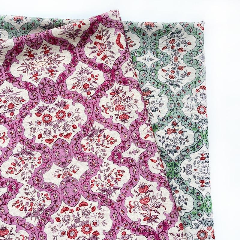 Bohemian Printed Cotton Tablecloth: 59" Wide Sustainable Fabric