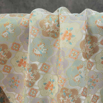 Tissu brocart Song avec jacquard doré ��� Tissage traditionnel chinois de luxe pour la couture et l'artisanat"W