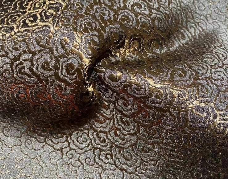 Cloud Brocade Fabric: Silk Rayon Jacquard, Costume Dress Material (59"W)