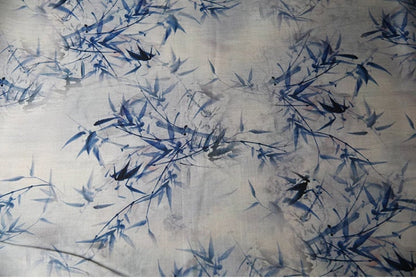 Blue Bamboo Ramie Fabric: Sustainable Home Textile, 55" Wide