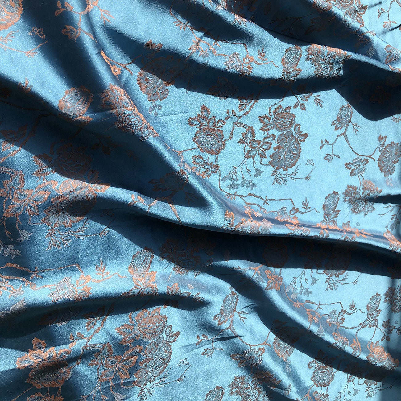 Butterfly Jacquard Fabric: 57"W Cotton Rayon Blend, Upholstery & Sewing