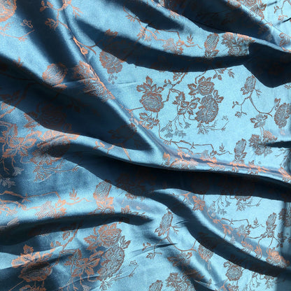 Butterfly Jacquard Fabric: 57"W Cotton Rayon Blend, Upholstery & Sewing