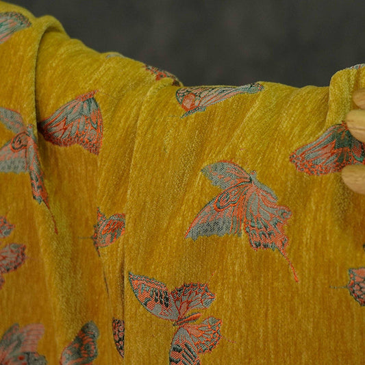 Butterfly Chenille Jacquard Fabric: 59" Wide Upholstery Fabric By The Meter