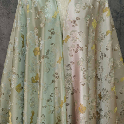 Squirrel Brocade Fabric: 55" Rayon Blend Damask - Tibetan Style