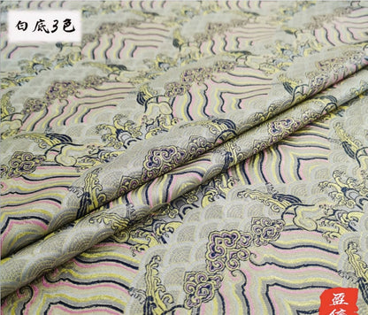Ocean Waves Silk Rayon Brocade Fabric: 59" Wide Sewing Material