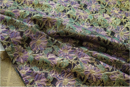 Gold Thread Jacquard Fabric: Retro Reversible Upholstery, Costume, Decor