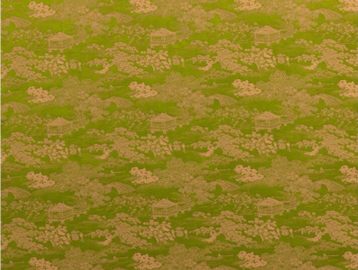 Ancient Chinese Jacquard Fabric: 59"W Rayon Upholstery Sewing Material