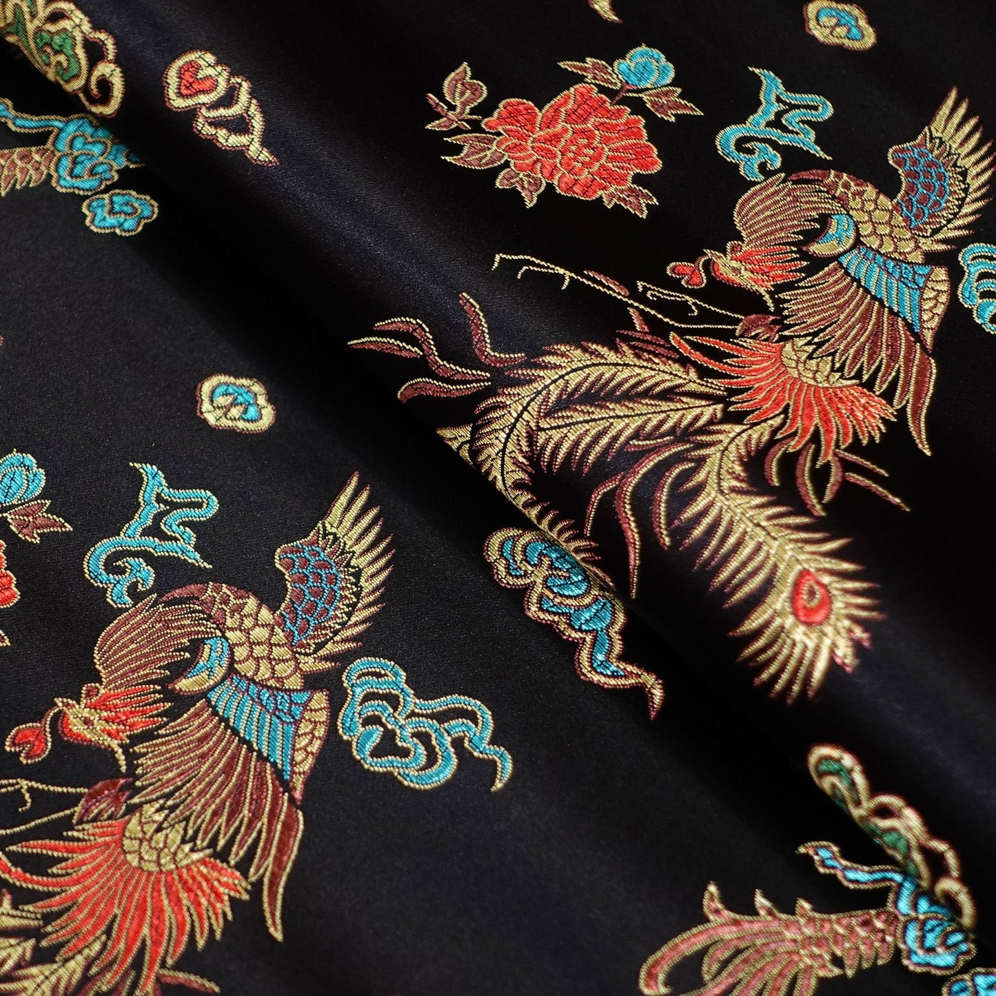 Dragon & Phoenix Brocade Fabric: Auspicious Upholstery, Costume, Decor