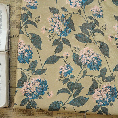 Floral Jacquard Fabric: Retro 3D Designer Material, 61" Wide