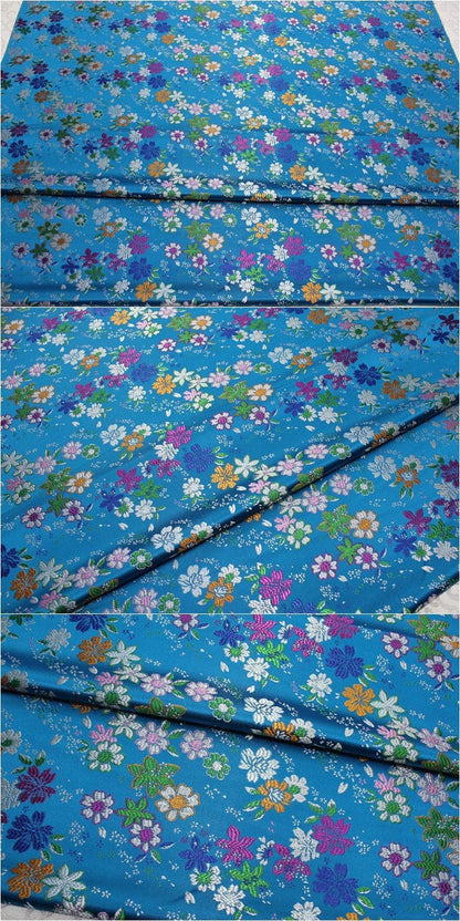 Cherry Blossom Jacquard Brocade Fabric: Japanese Silk Rayon Blend