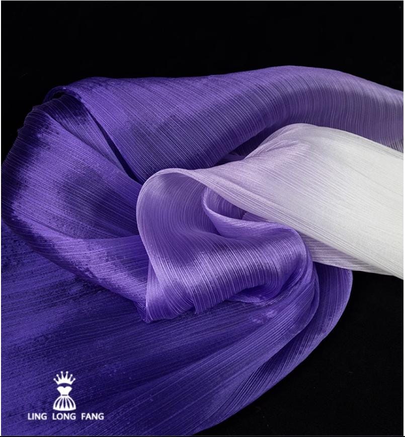 Shiny Crinkle Organza Fabric: 55" Wide Pleated Texture - Wedding & Gown Design