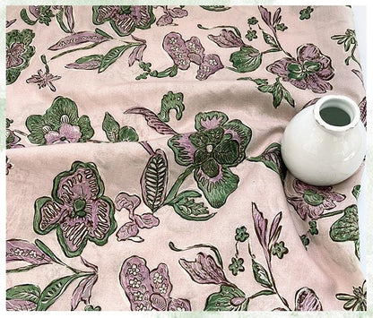 Pink Floral Jacquard Fabric ��� Embroidered Cott" Wide
