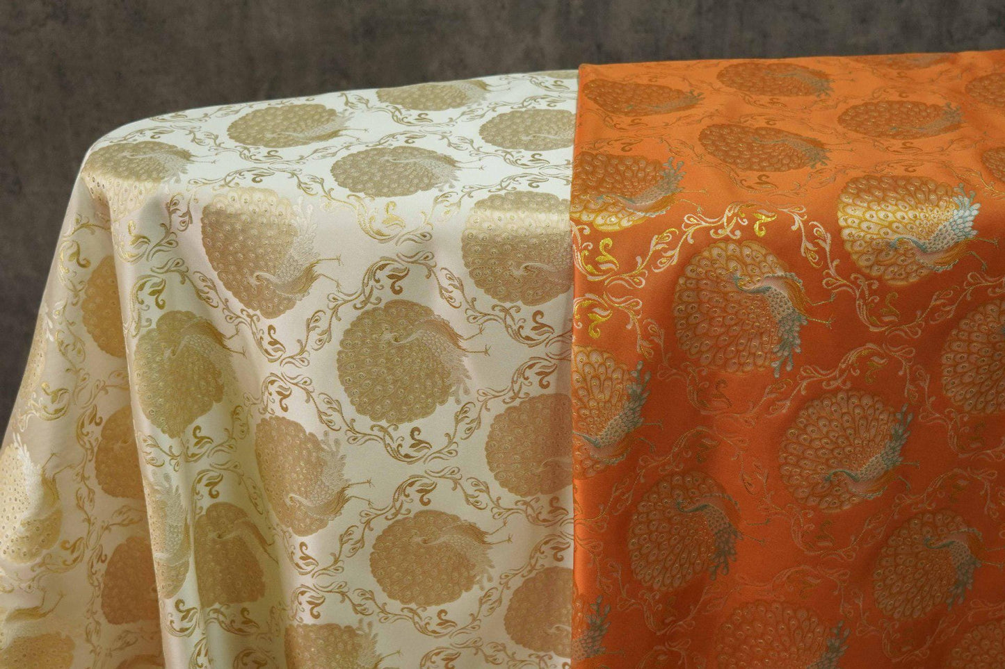 Peacock Brocade Fabric: 59���W Jacquard Damask, Costume