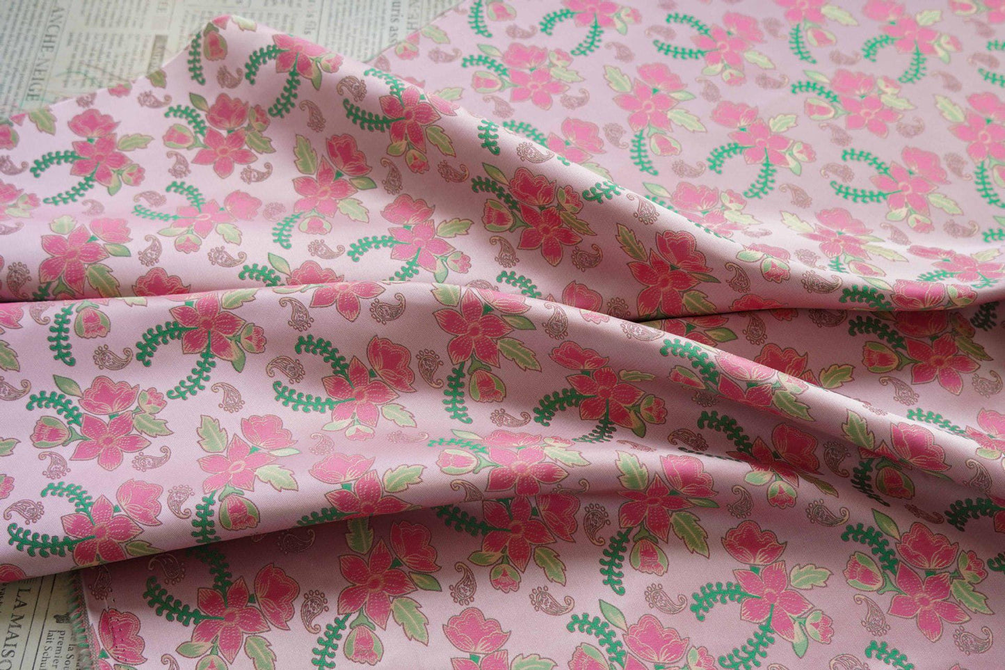 Peach Reverse Jacquard Fabric: 3D Upholstery, Costume, Decor - 66"W