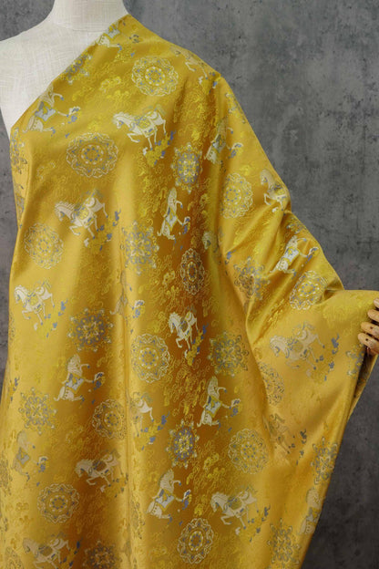 Gold-Thread Song Brocade Jacquard Fabric ��� ���Fortune Arrives with the Horse�"Wide